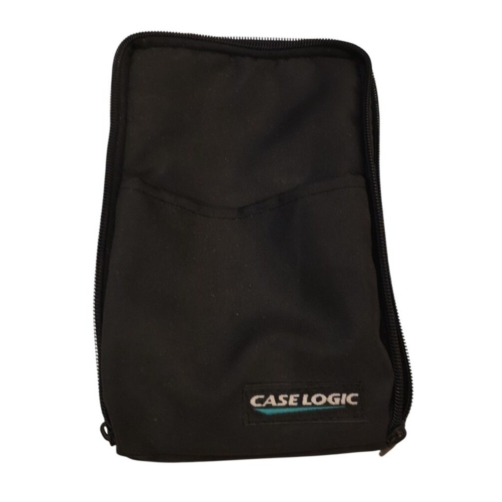 Case Logic Portable Black 15 CD Storage Case Carry Strap Front Pocket Vintage E2